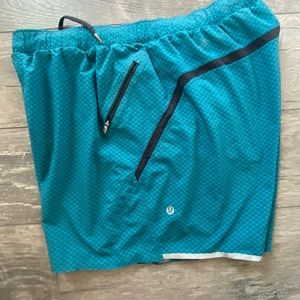 Mens Lulu lemon shorts with brief liner XL